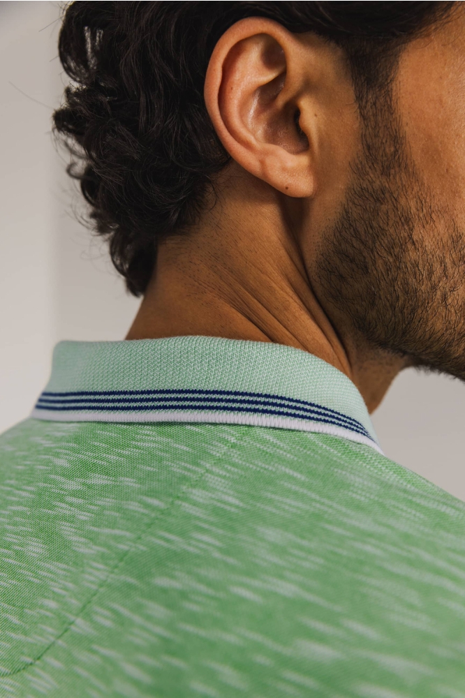 GEMELEERDE POLO MET STREEPDETAILS 46115404 3400